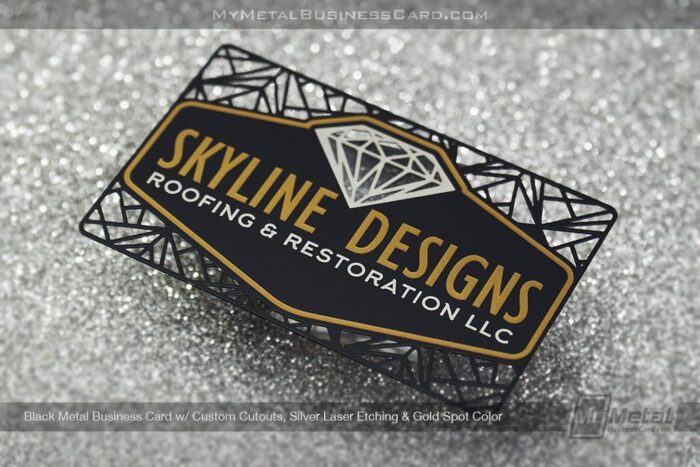 My Metal Business Card | Black Metal Business Card for Roofing