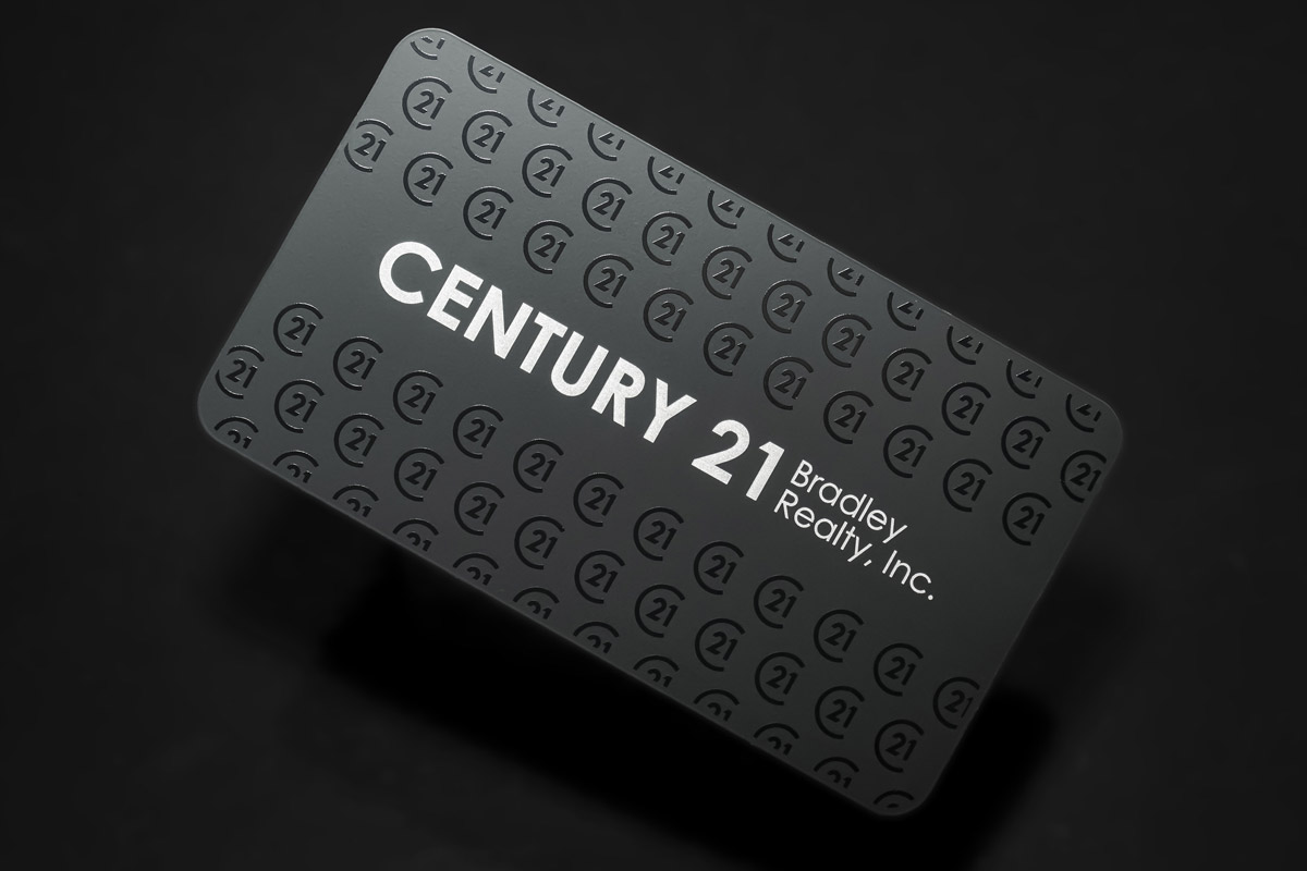 My Metal Business Card | Black Metal Century 21 Realtor Business Card Luxury Look Custom