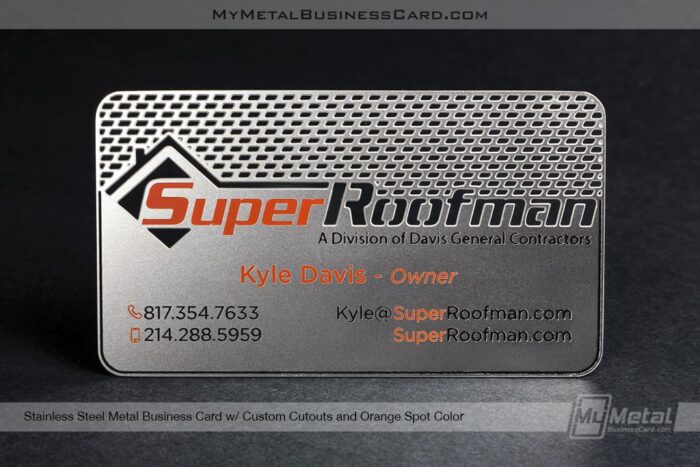 Stainless Steel Business Card For Roofing