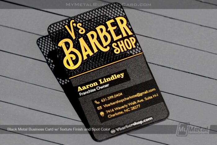 Black Metal Business Cards For Barbers