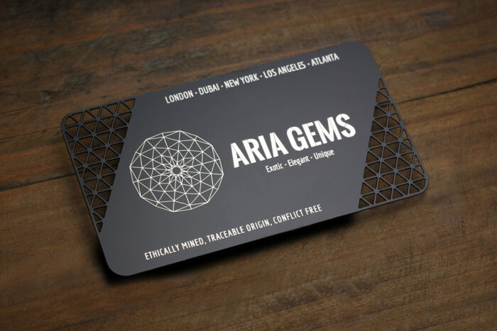 Black-Quick-Metal-Business-Card-For-Gem-Company-With-Triangle-Cutout-Pattern-1
