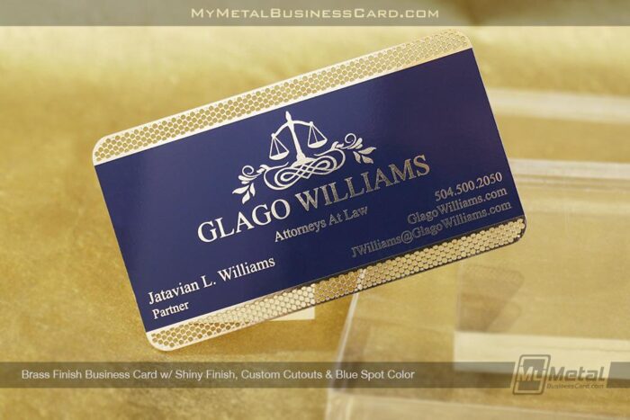 Brass Finish Metal Business Cards For Attorney