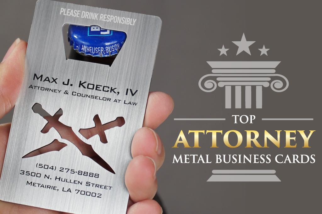 Creative Metal Attorney Business Cards
