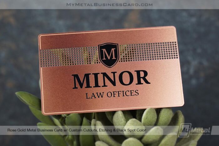 Rose Gold Metal Business Cards For Attorneys