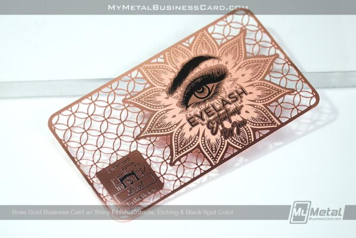 Rose Gold Metal Business Cards for Estheticians
