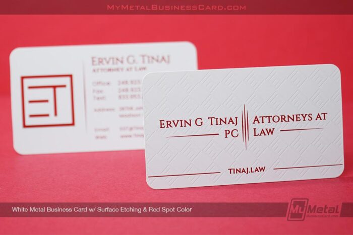 White Metal Business Cards For Attorneys
