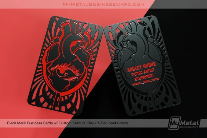 Black Metal Business Card For Tattoo Artists