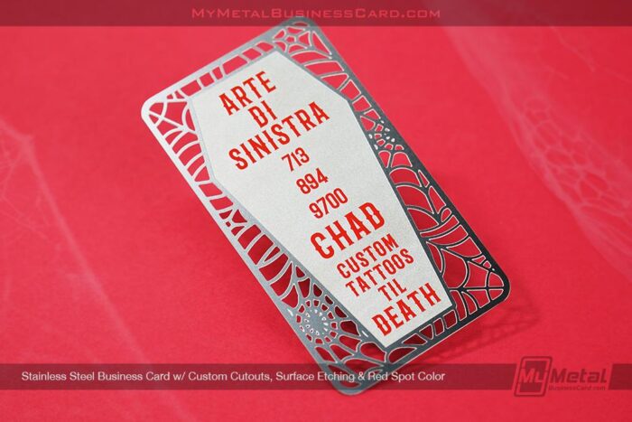 Stainless Steel Metal Business Card For Tattoo Artists