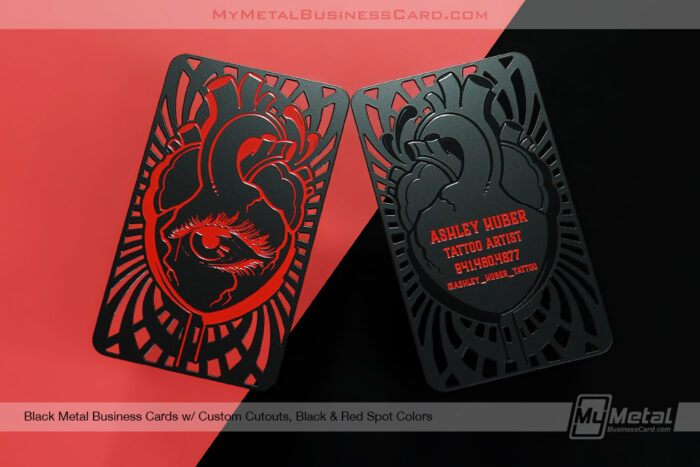 My Metal Business Card | Black Metal Business Cards Cutouts Black Red Tattoo Ashley