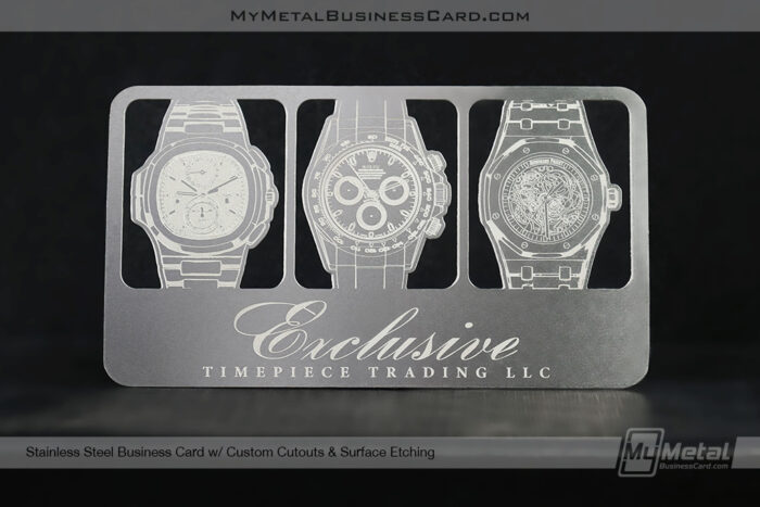 My Metal Business Card | Stainless Steel Business Card Custom Cutouts Surface Etching Exclusive Watches