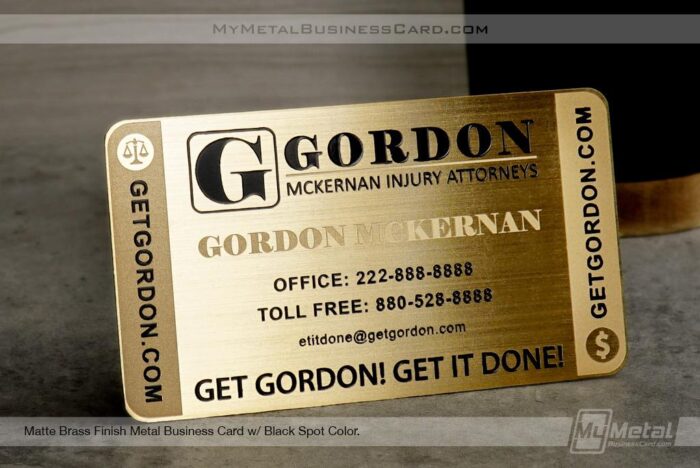 Gold Finish Metal Business Cards For Attorneys