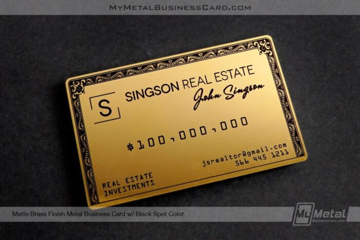 Gold Finish Metal Business Cards For Realtors