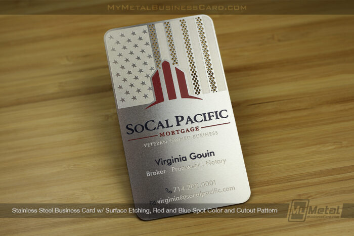 Stainless-Steel-Metal-Business-Card-Surface-Etching-Cutout-American-Flag-Mortgage-Company