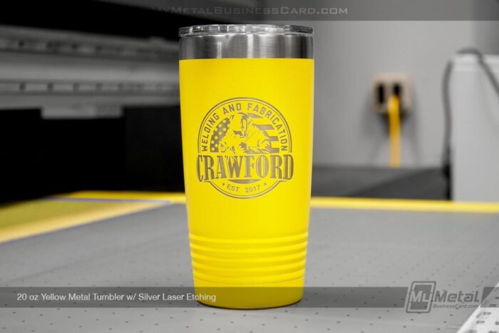 20oz yellow metal tumbler