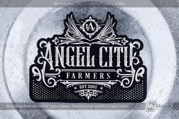 black metal business card custom shape