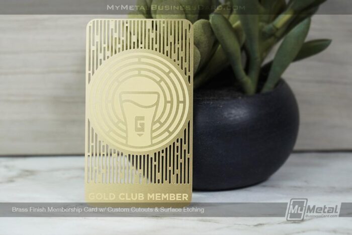 brass finish membership card custom cutouts