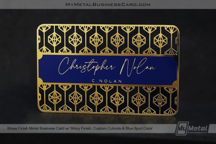 brass finish metal business card