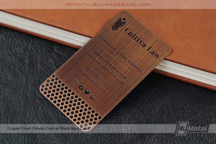My Metal Business Card | copper finish grinder card