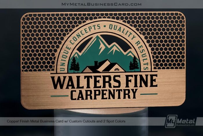 copper finish metal business card
