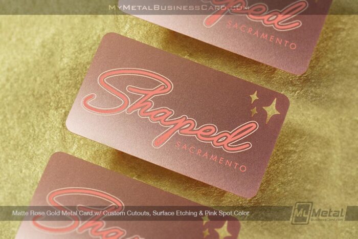 matte rose gold metal card custom cutouts