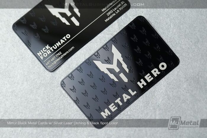 mirror black metal cards