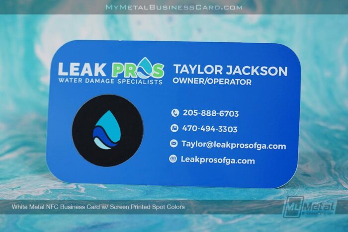 white metal nfc business card