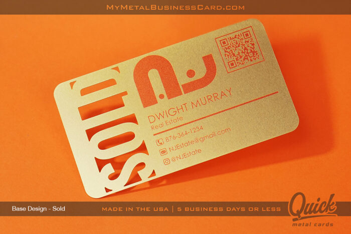 My Metal Business Card | Brass Quick Metal Card Sold Print NJ Estate QR