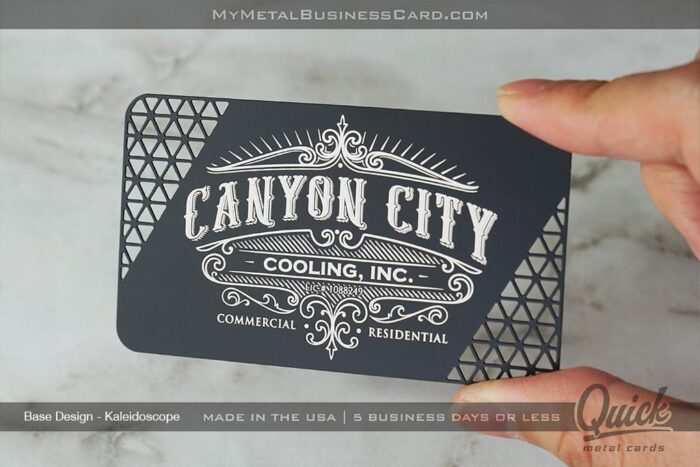 Metal business card for HVAC
