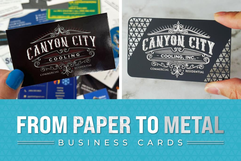 Metal business cards for HVAC companies