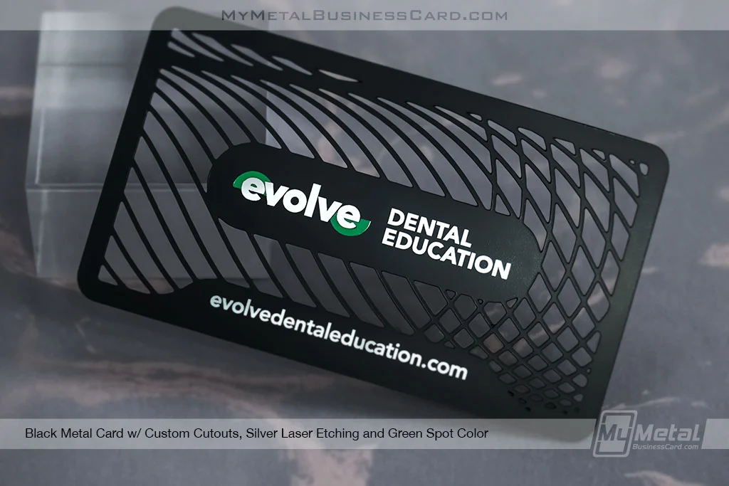 My Metal Business Card |&nbsp;Black Metal Business Card Dental Eduction Custom Cutout Design