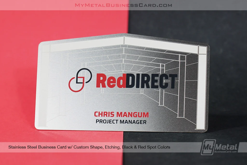My Metal Business Card |&nbsp;Stainless Steel Business Card Custom Shape Etching Black Red Barn