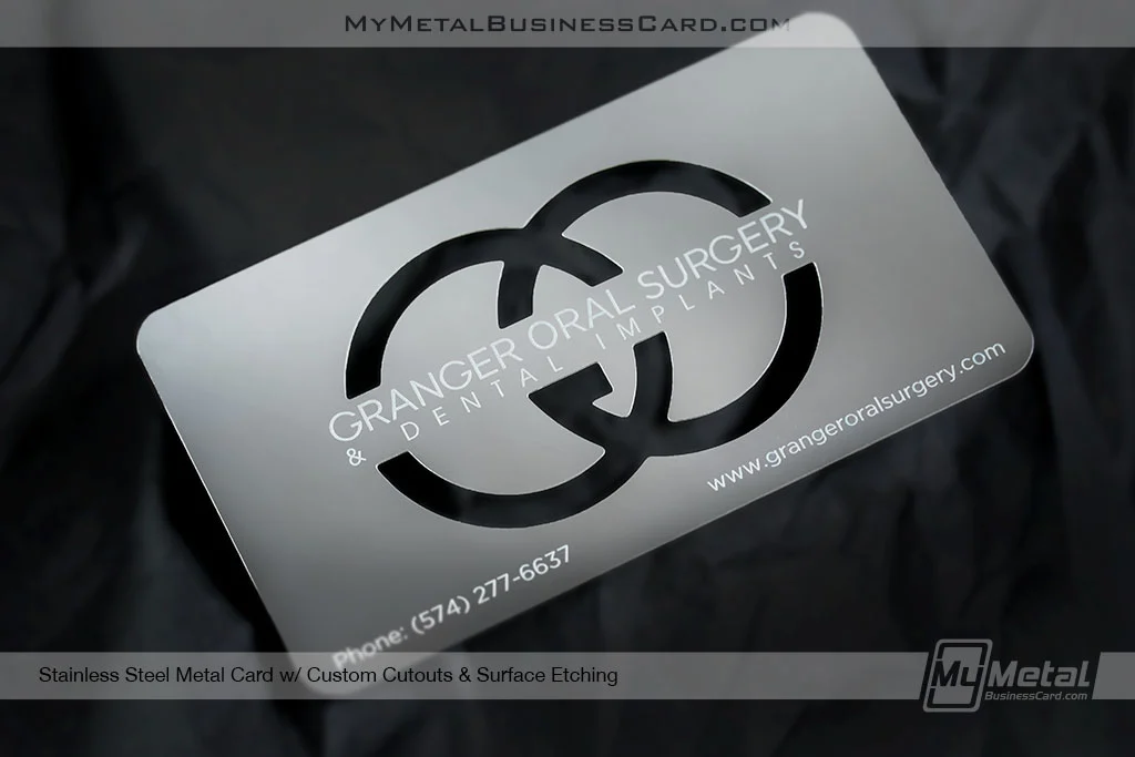 My Metal Business Card |&nbsp;Stainless Steel Metal Business Card Dental Implant Sleek Modern Design