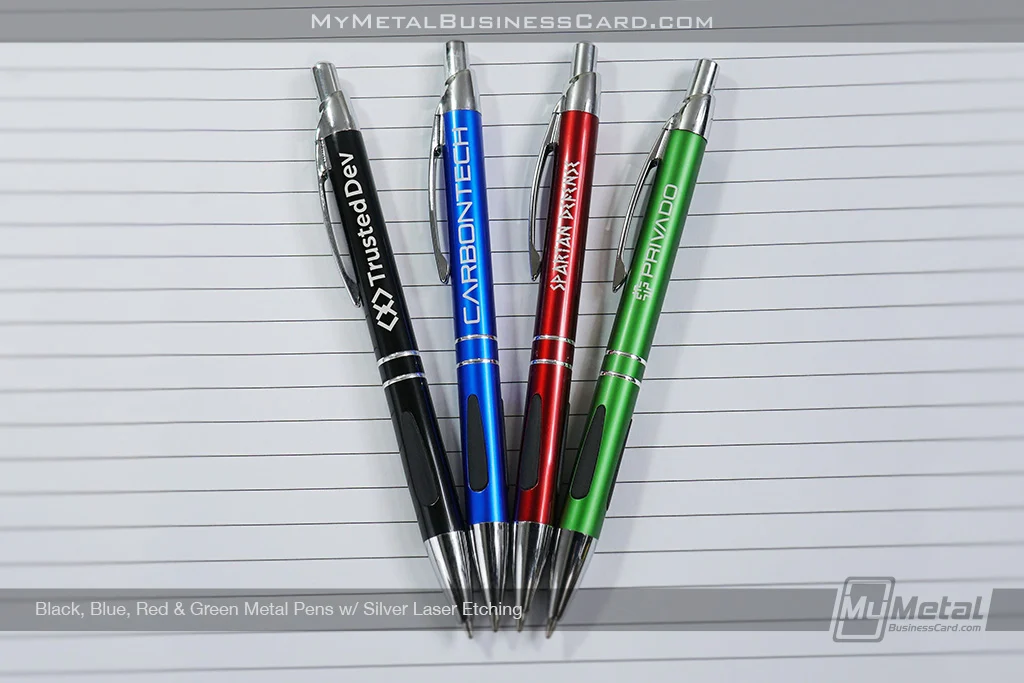 My Metal Business Card |&nbsp;Black Blue Red Green Metal Pens Silver Laser Etching All Colors