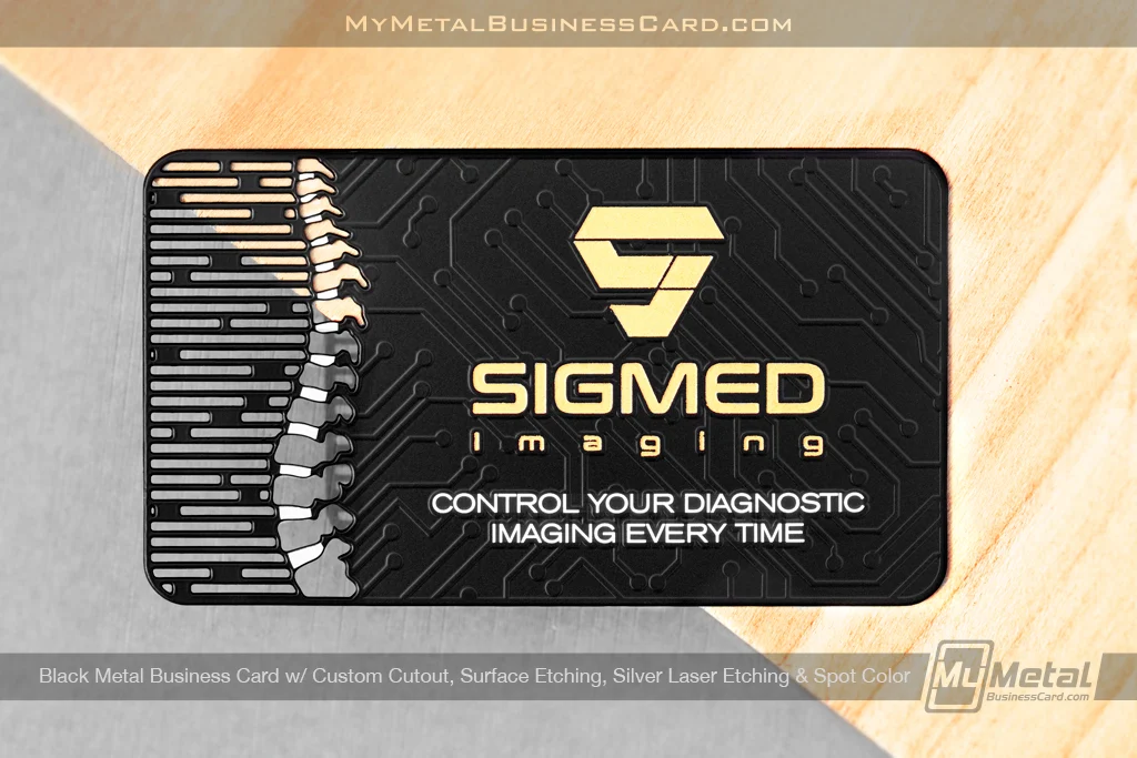 My Metal Business Card |&nbsp;Black Metal Business Card Custom Cutout Surface Etching Spor Color Silver Laser Etching Sigmed