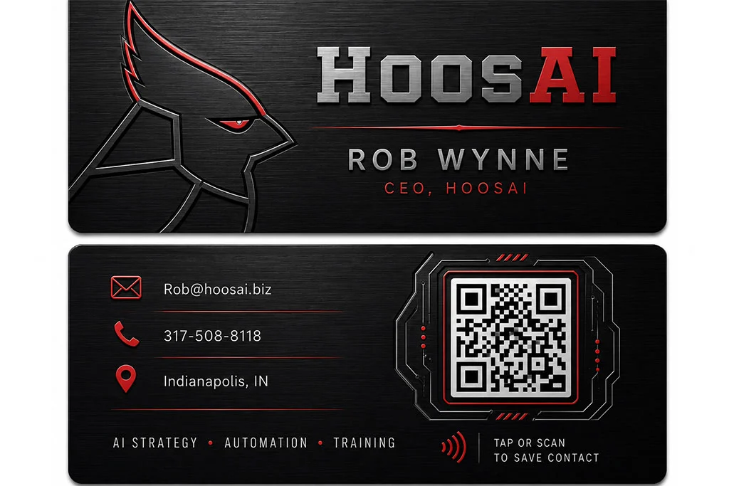 My Metal Business Card |&nbsp;Black Metal Business Cards Silver Etch Red Spot Color HoosAI AI