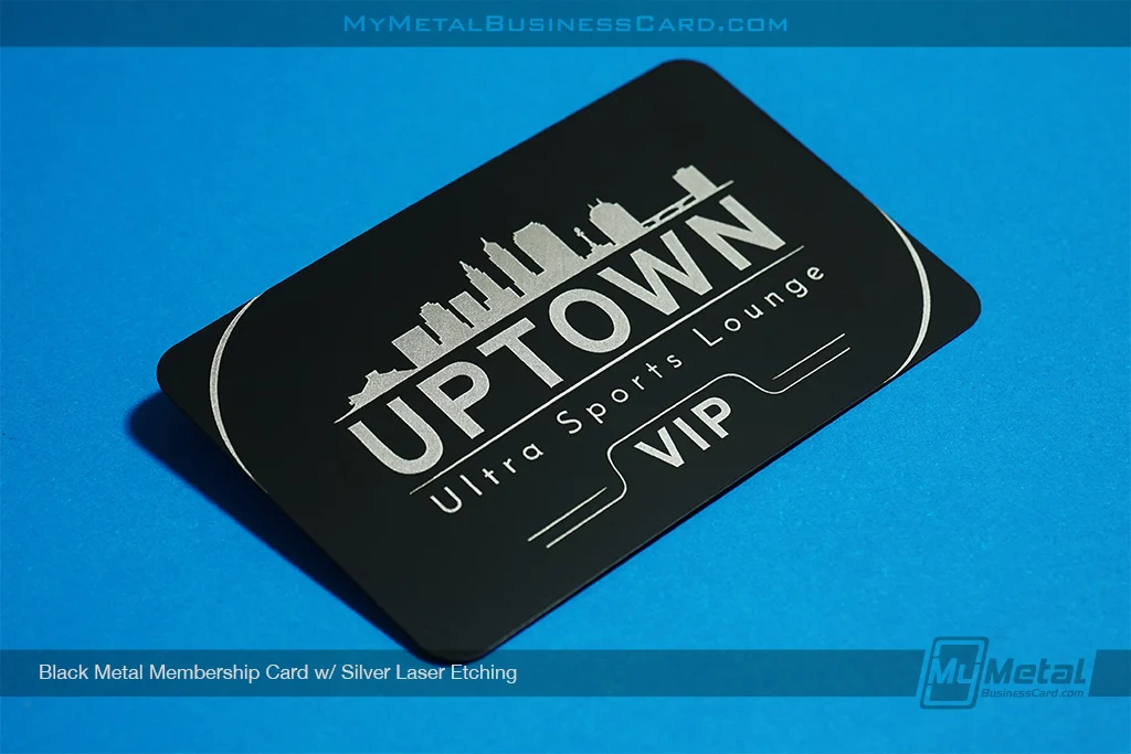 My Metal Business Card |&nbsp;Black Metal Membership Card Silver Laser Etching Uptown