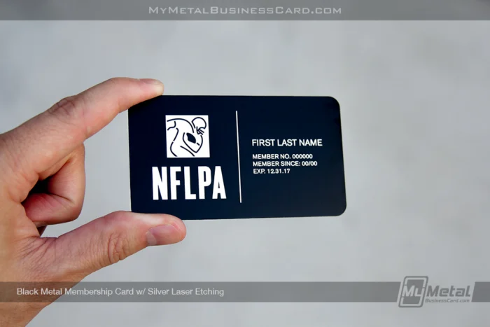 My Metal Business Card |&nbsp;Black Metal Membership Card With Silver Laser Etching 26311