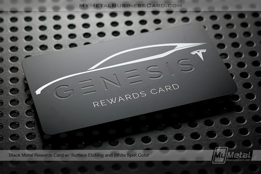My Metal Business Card |&nbsp;Black Metal Rewards Card With Surface Etching For Tesla 25109