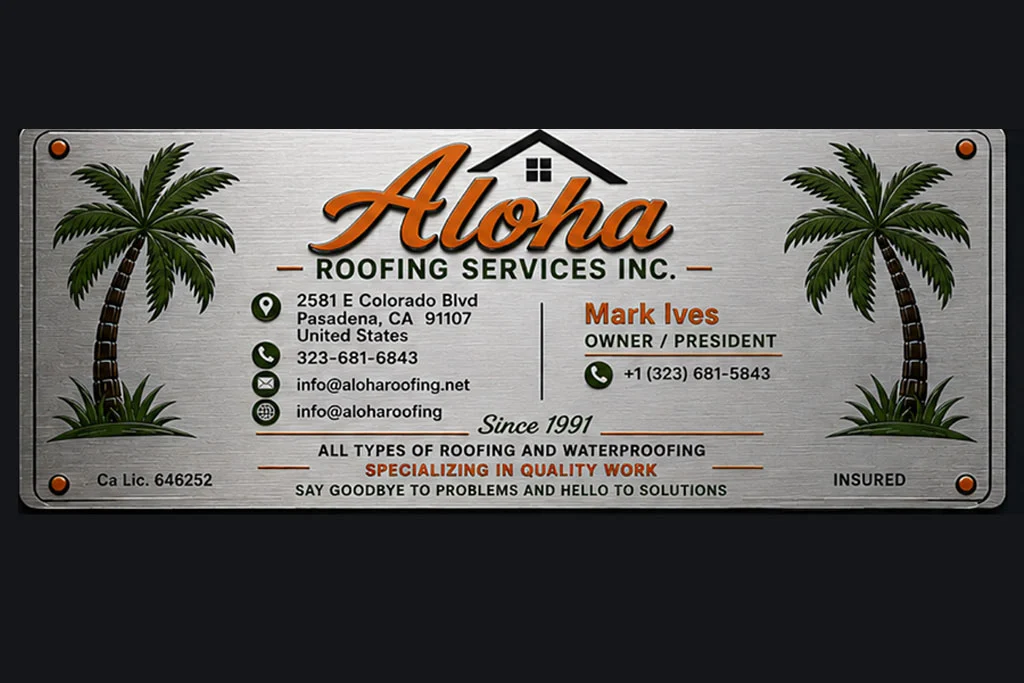 My Metal Business Card |&nbsp;Brushed Stainless Steel Business Card Black Green Orange Spot Colors Aloha AI