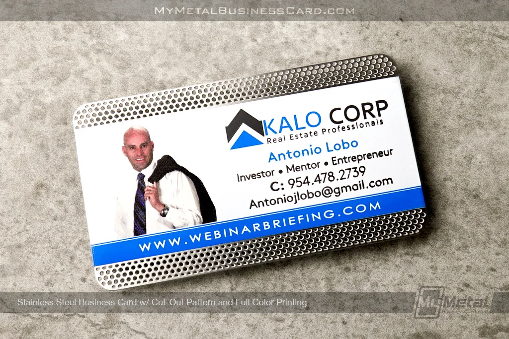 My Metal Business Card |&nbsp;Stainless Steel Business Card Color Print Realty