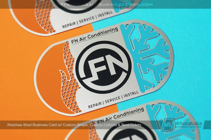 My Metal Business Card |&nbsp;Stainless Steel Business Card Custom Shape Custom Cutouts Spot Colors FN