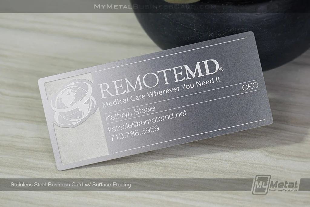 My Metal Business Card |&nbsp;Stainless Steel Business Card Surface Etching RemoteMD