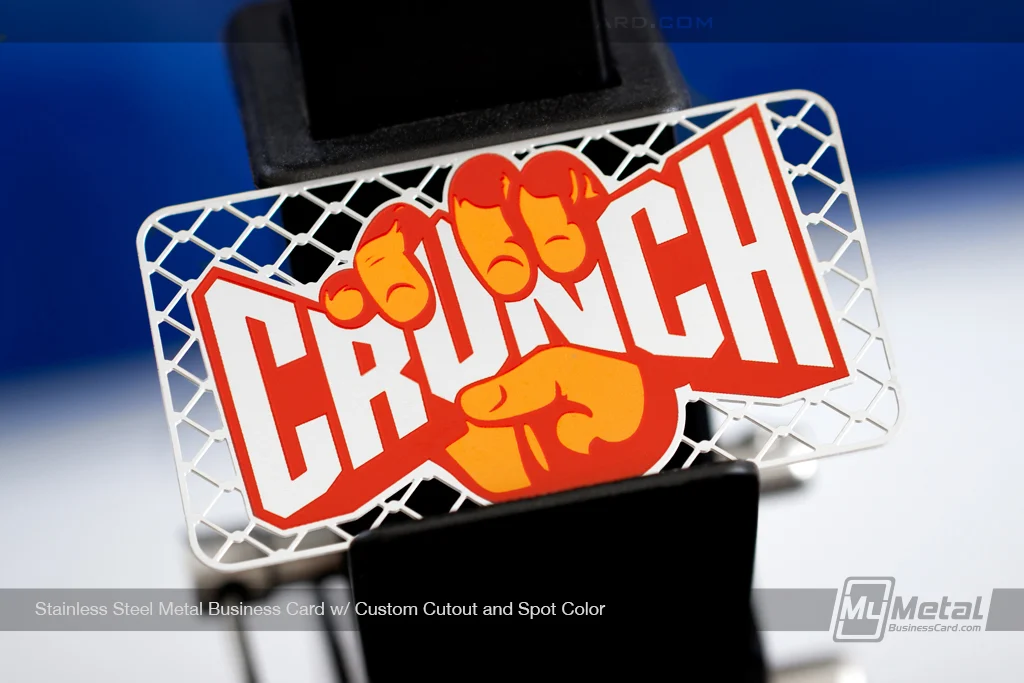 My Metal Business Card |&nbsp;Stainless Steel Metal Business Card Custom Cutout Spot Color Crunch Gym