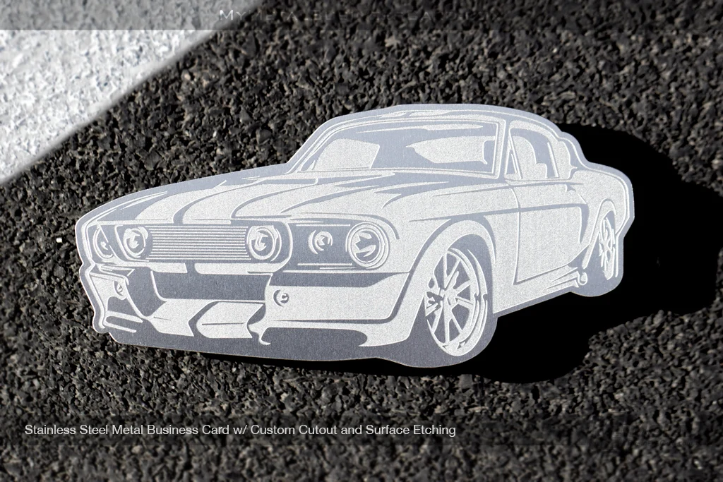 My Metal Business Card |&nbsp;Stainless Steel Metal Business Card Custom Shape Surface Etching Car1