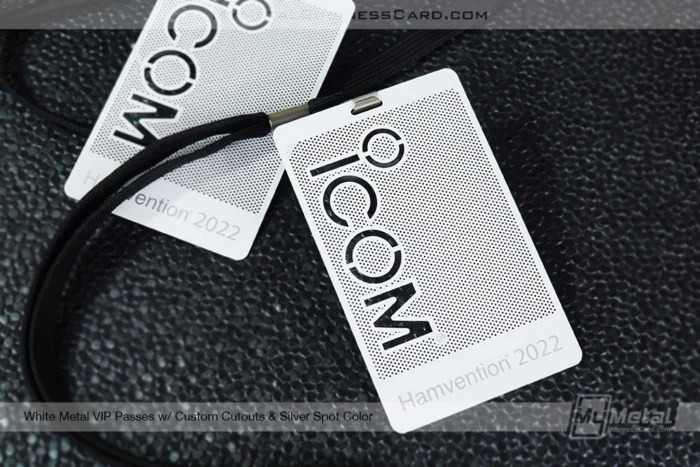 My Metal Business Card |&nbsp;White Metal VIP Passes Cutouts Silver Icom