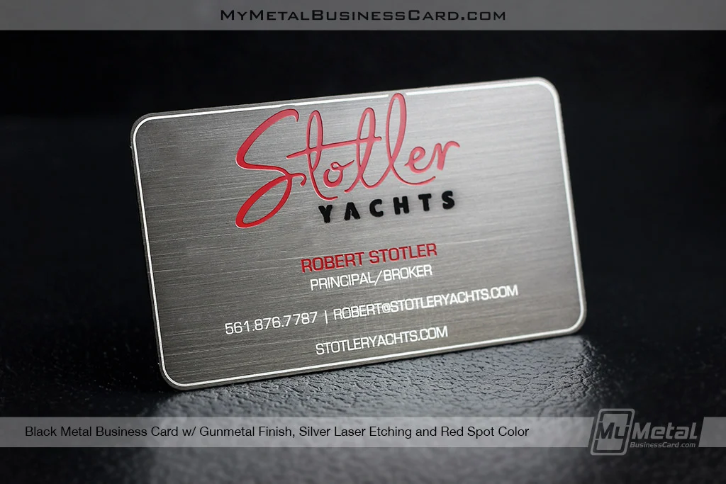 My Metal Business Card |&nbsp;Black Metal Business Card With Gunmental Finish Yacht Brokerage 493771