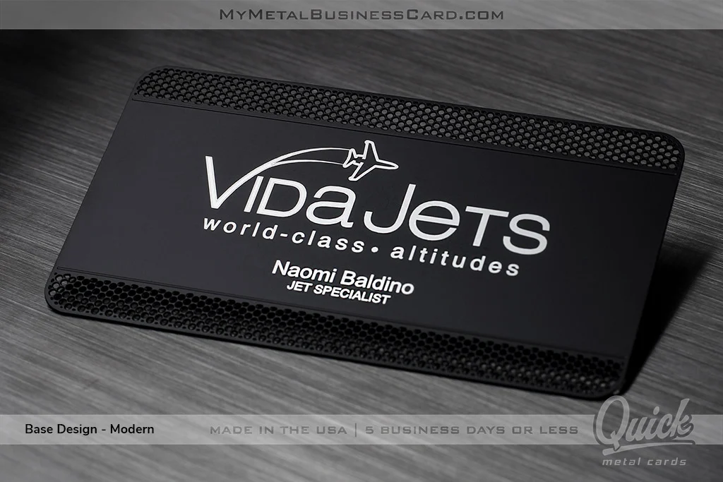 My Metal Business Card |&nbsp;MMBC Black Quick Metal Business Card For Jet Specialist