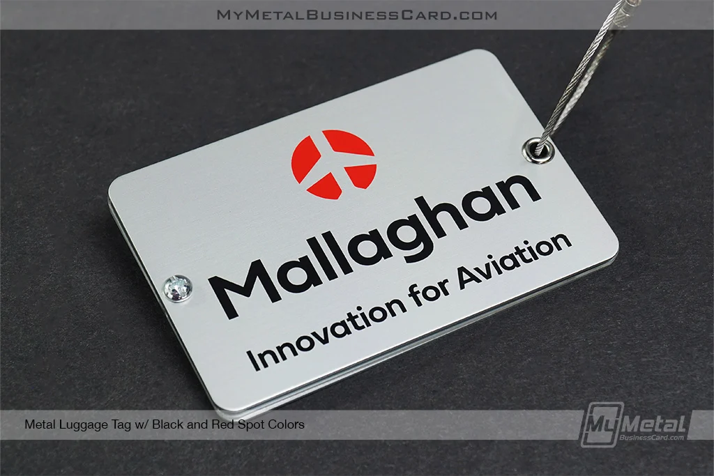My Metal Business Card |&nbsp;Metal Luggage Tag Black Red Spot Colors Mallaghan