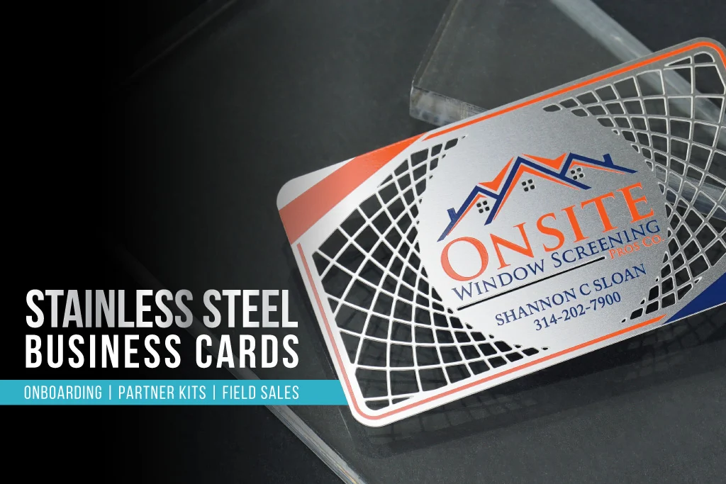 Stainless Steel Business Cards for Onboarding, Partner Kits, and Field Sales