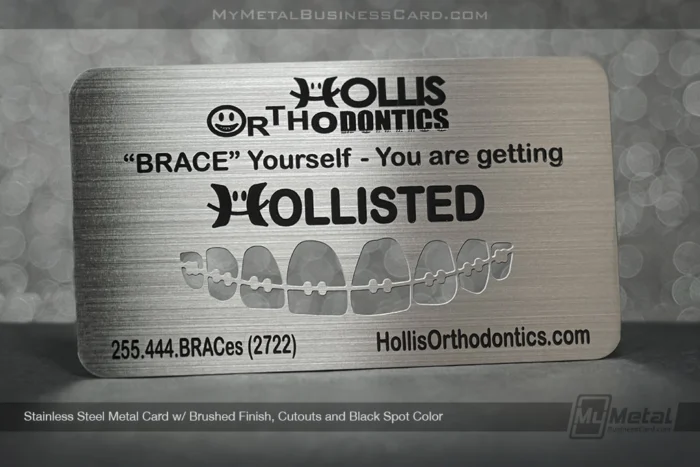 My Metal Business Card |&nbsp;Stainless Steel Metal Business Card Braces Orthodontics Card Cutout Design Custom
